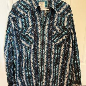 Aztec Patterned Button-Up Shirt